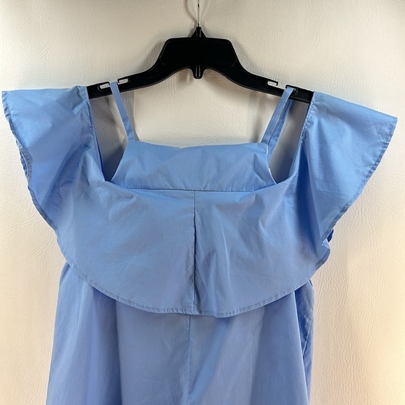 Adrienne Cotton Skinny Strap Ruffled Mini Dress, S - Picture 6 of 9